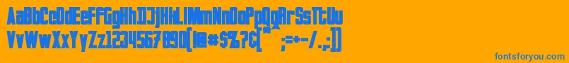 フォントInvadersBold – オレンジの背景に青い文字