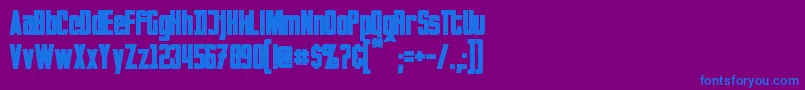 InvadersBold-fontti – siniset fontit violetilla taustalla