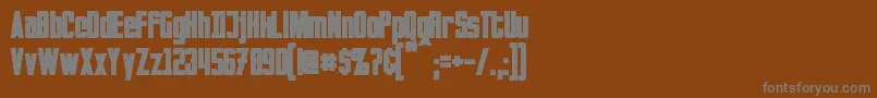 Saiba mais sobre a fonte InvadersBold Fonte InvadersBold – fontes cinzas em um fundo marrom
