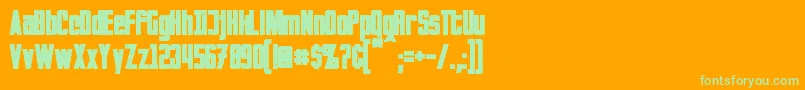 InvadersBold-Schriftart – Grüne Schriften auf orangefarbenem Hintergrund