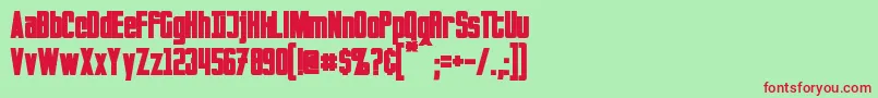 InvadersBold Font – Red Fonts on Green Background