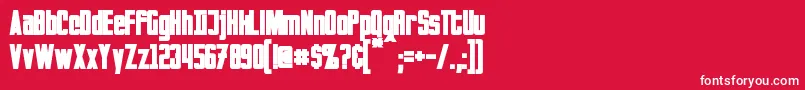 フォントInvadersBold – 赤い背景に白い文字