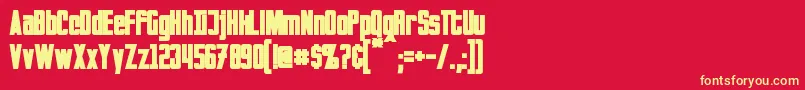 InvadersBold Font – Yellow Fonts on Red Background