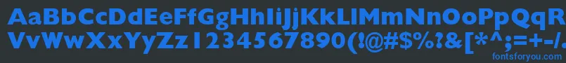 GillSansMtExtraBold Font – Blue Fonts on Black Background
