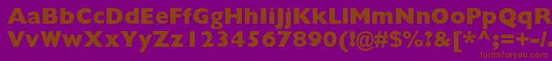 GillSansMtExtraBold Font – Brown Fonts on Purple Background