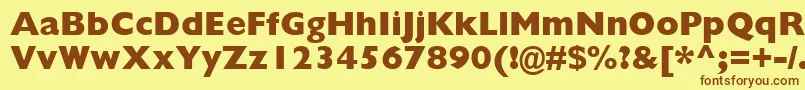 GillSansMtExtraBold Font – Brown Fonts on Yellow Background