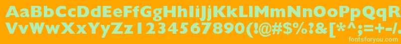 GillSansMtExtraBold Font – Green Fonts on Orange Background