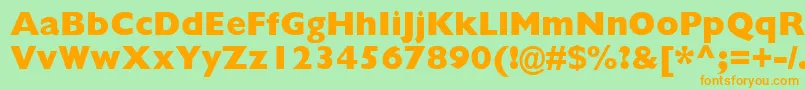 GillSansMtExtraBold Font – Orange Fonts on Green Background