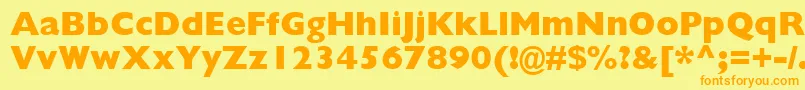 GillSansMtExtraBold Font – Orange Fonts on Yellow Background