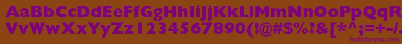 GillSansMtExtraBold Font – Purple Fonts on Brown Background