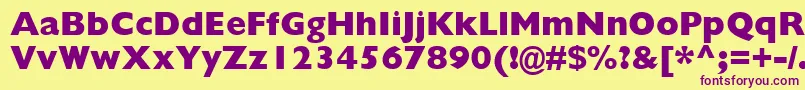 GillSansMtExtraBold Font – Purple Fonts on Yellow Background