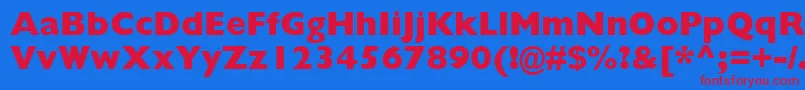 Czcionka GillSansMtExtraBold – czerwone czcionki na niebieskim tle