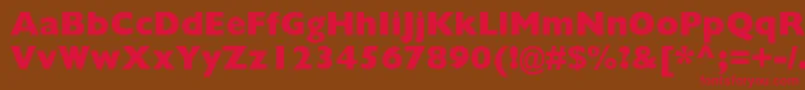 フォントGillSansMtExtraBold – 赤い文字が茶色の背景にあります。
