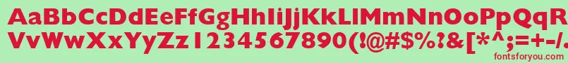 フォントGillSansMtExtraBold – 赤い文字の緑の背景