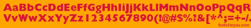Czcionka GillSansMtExtraBold – czerwone czcionki na pomarańczowym tle