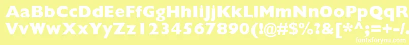 GillSansMtExtraBold-Schriftart – Weiße Schriften auf gelbem Hintergrund