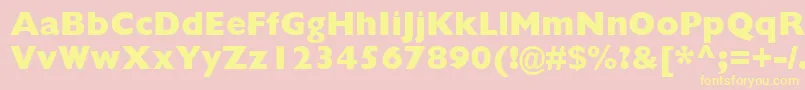 Police GillSansMtExtraBold – polices jaunes sur fond rose