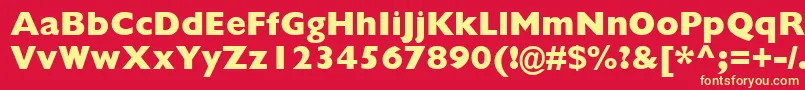 GillSansMtExtraBold Font – Yellow Fonts on Red Background