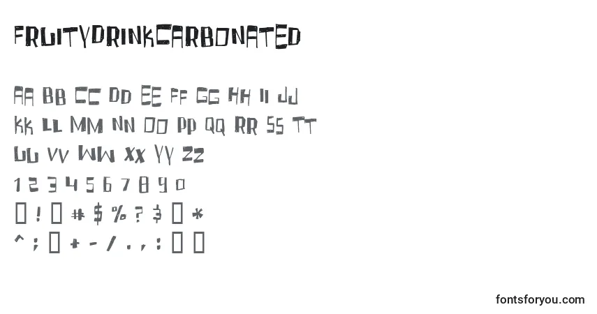 Шрифт FruityDrinkCarbonated – алфавит, цифры, специальные символы
