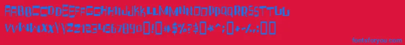 FruityDrinkCarbonated-Schriftart – Blaue Schriften auf rotem Hintergrund