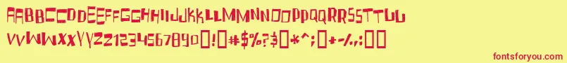 FruityDrinkCarbonated Font – Red Fonts on Yellow Background