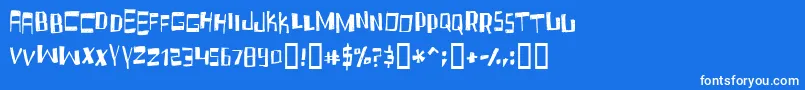 FruityDrinkCarbonated-Schriftart – Weiße Schriften auf blauem Hintergrund