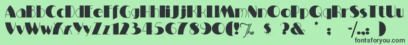 フォントMiltonburlesque – 緑の背景に黒い文字