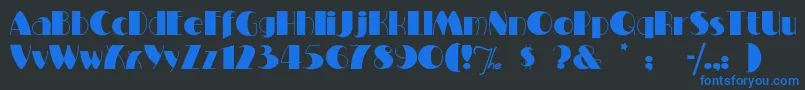フォントMiltonburlesque – 黒い背景に青い文字