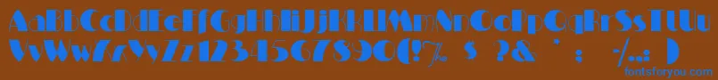 Miltonburlesque-fontti – siniset fontit ruskealla taustalla