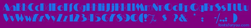 フォントMiltonburlesque – 紫色の背景に青い文字