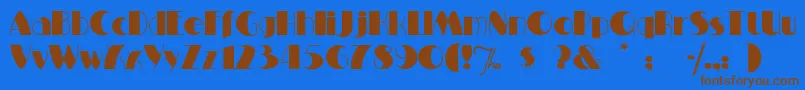 フォントMiltonburlesque – 茶色の文字が青い背景にあります。