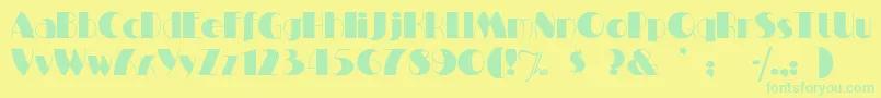 Miltonburlesque Font – Green Fonts on Yellow Background