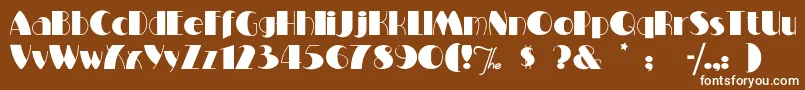 Miltonburlesque-fontti – valkoiset fontit ruskealla taustalla