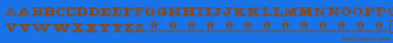 Botassujas Font – Brown Fonts on Blue Background