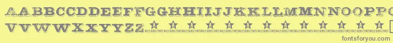 Czcionka Botassujas – szare czcionki na żółtym tle