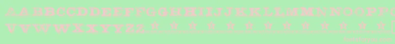 Botassujas-fontti – vaaleanpunaiset fontit vihreällä taustalla