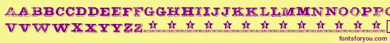 Botassujas Font – Purple Fonts on Yellow Background
