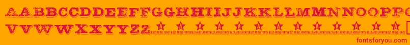 Botassujas Font – Red Fonts on Orange Background