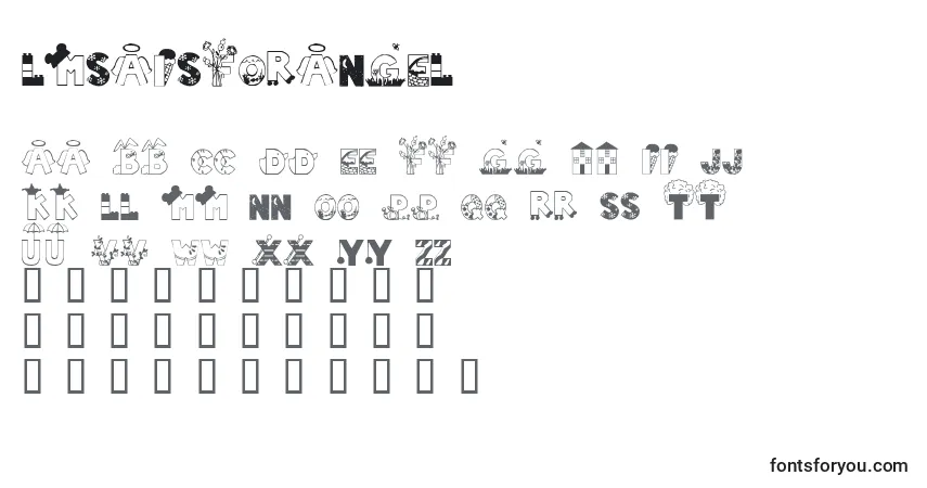 Schriftart LmsAIsForAngel – Alphabet, Zahlen, spezielle Symbole