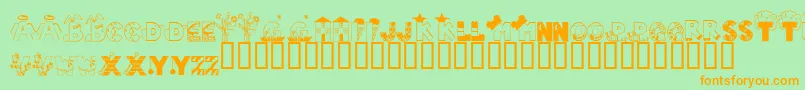 LmsAIsForAngel Font – Orange Fonts on Green Background