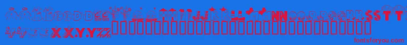 フォントLmsAIsForAngel – 赤い文字の青い背景
