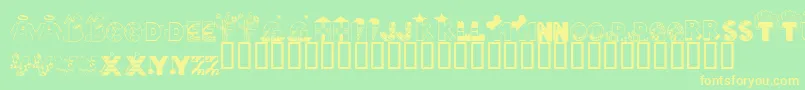 LmsAIsForAngel Font – Yellow Fonts on Green Background