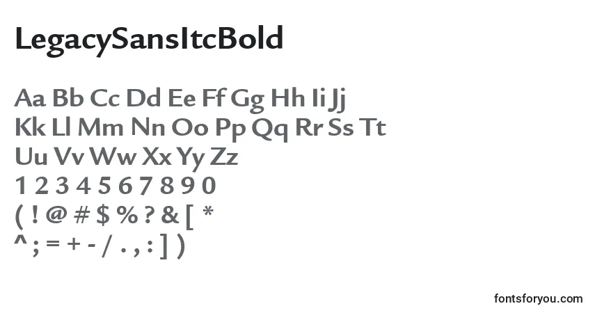 Шрифт LegacySansItcBold – алфавит, цифры, специальные символы