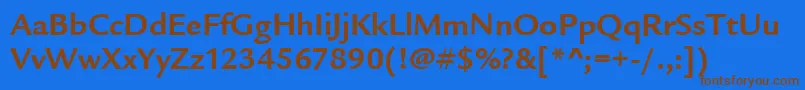 LegacySansItcBold Font – Brown Fonts on Blue Background