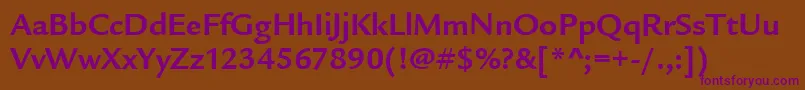 LegacySansItcBold Font – Purple Fonts on Brown Background