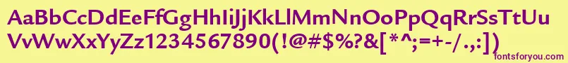 LegacySansItcBold Font – Purple Fonts on Yellow Background
