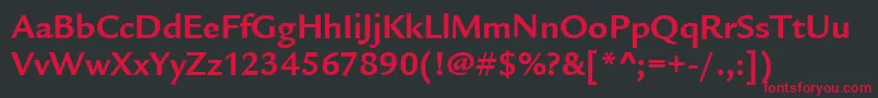 LegacySansItcBold Font – Red Fonts on Black Background