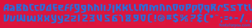 SfRetroesque Font – Blue Fonts on Red Background