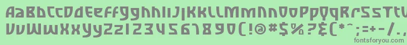 フォントSfRetroesque – 緑の背景に灰色の文字