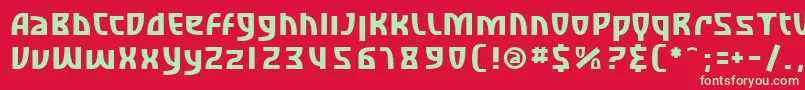 フォントSfRetroesque – 赤い背景に緑の文字